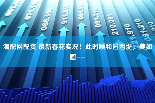 淘配网配资 最新春花实况！此时颐和园西堤，美如画——