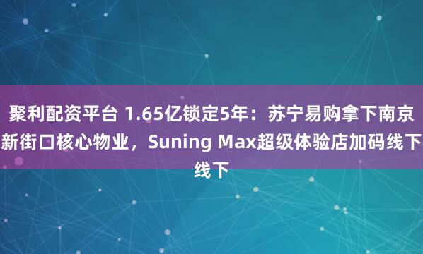 聚利配资平台 1.65亿锁定5年：苏宁易购拿下南京新街口核心物业，Suning Max超级体验店加码线下